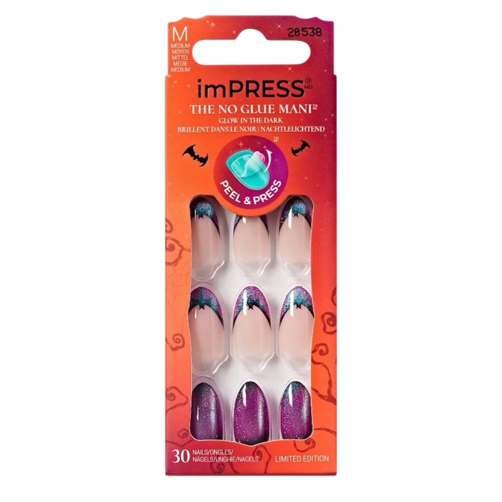 imPRESS No Glue Mani Limited Ed. Halloween Press On Glow Nails "Deja-vu"